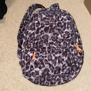 MZ Wallace metro leopard animal print gray nylon quilted backpack